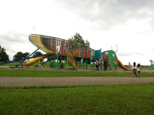 荒川彩湖公園バッタ遊具撤去